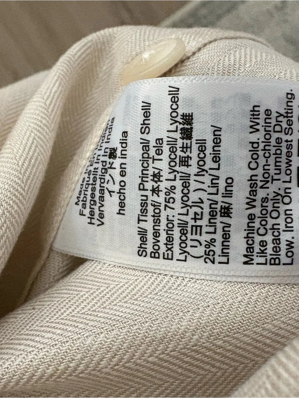 J. Crew Light Beige Long-Sleeve Button-Down Shirt